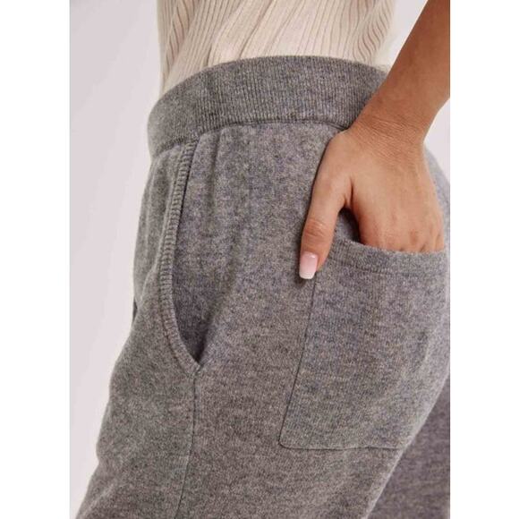Nap Pants Womens XL Relaxed Wide Leg Fog Gray Yak Wool Pull On Drawstring - Picture 2 of 10